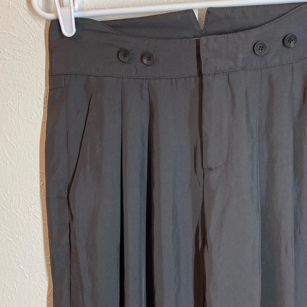 Helmut Lang Dress Pants Gray Tapered Leg Pleated High Waisted Loden size 2 - Picture 4 of 15
